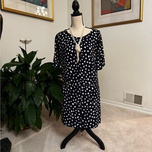 RACHEL Rachel Roy Navy and White Polka Dot Dress